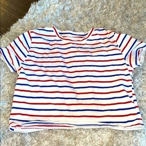 red white and blue crop top